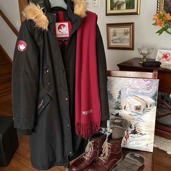 Canada Weather Gear Super Triple Goose Black Parka Size L - Picture 2 of 13